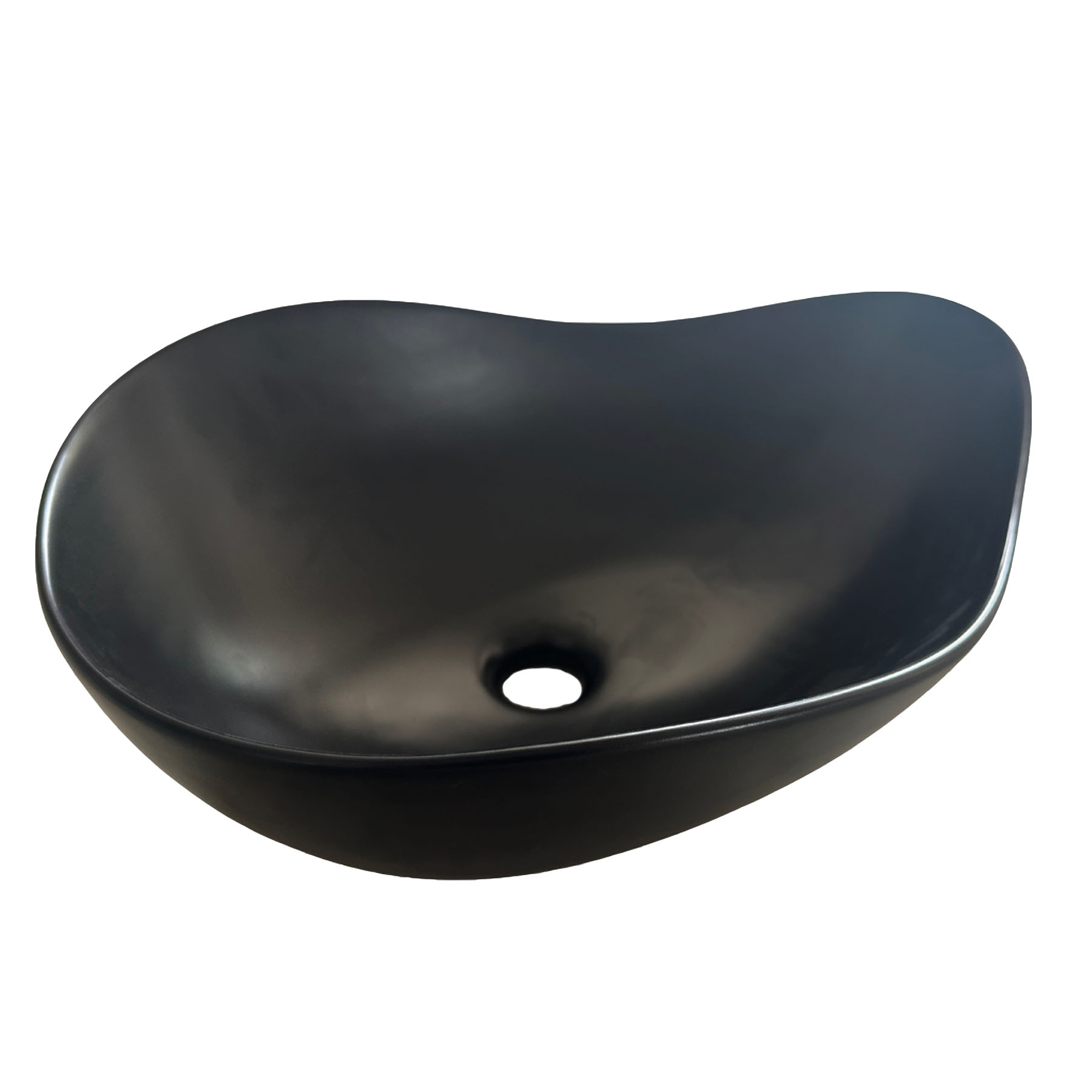 Lavabo Bottega Black Tiles 2000 en cerámica negra mate de sobreponer.